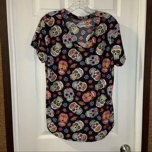 No Boundaries Black Multicolor Sugar Skull Tee size XXL